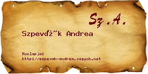 Szpevák Andrea névjegykártya