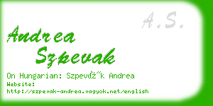 andrea szpevak business card